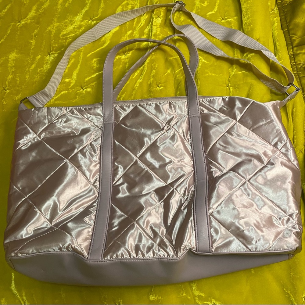 Dusty Pink Satin Overnight bag